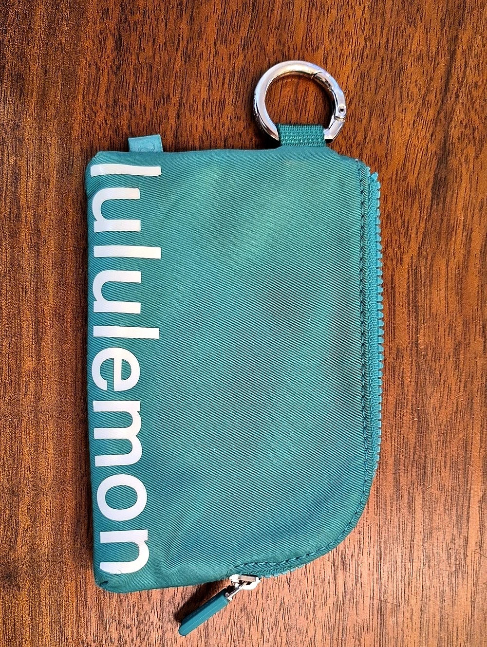 lululemon Clippable Card Pouch Green Zip Pouch Key Ring